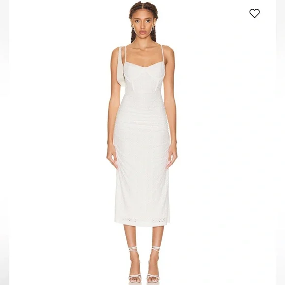 jonathan simkhai Moira Broderie Anglaise Midi Dress - Picture 1 of 7